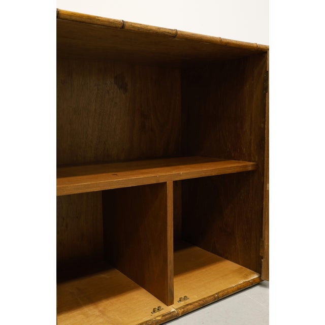 Late 20th Century Faux Bamboo Modular Console Cabinet & Shelving Unit For Sale - Image 17 of 18