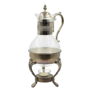 Art Nouveau Silver-Plated Jug on a Warmer, 1890s For Sale