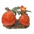 Ceramic Orange Red Double Peach W Leaf Flower Display Art Figure For Sale