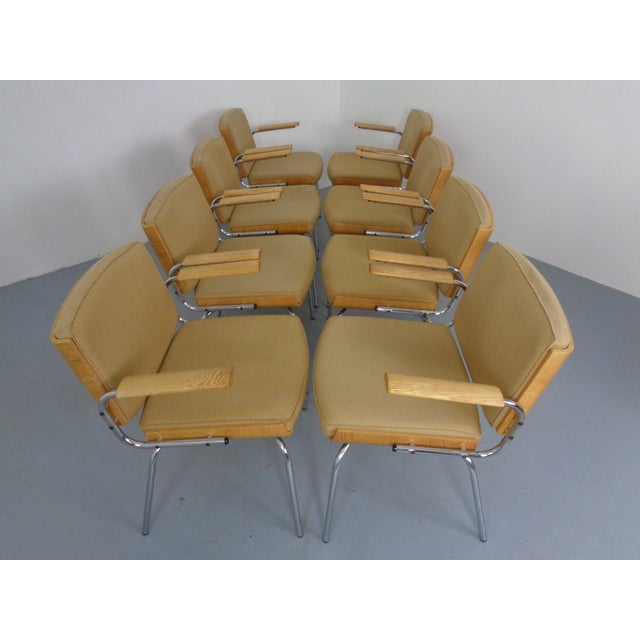 Vintage Conference Armchair in Oak and Chrome from Duba Møbelindustri, Denmark, 1960s For Sale - Image 3 of 18