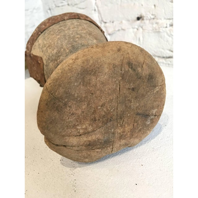 19th Century Small Wooden/Metal Mortar From Yemen/Saudi Border For Sale - Image 9 of 10