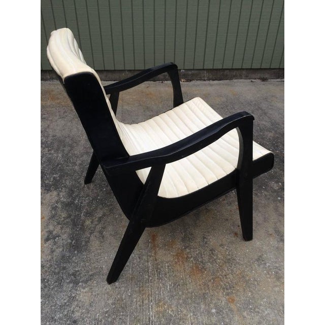 Mid-Century Black & Ivory Lounge Chair | Chairish