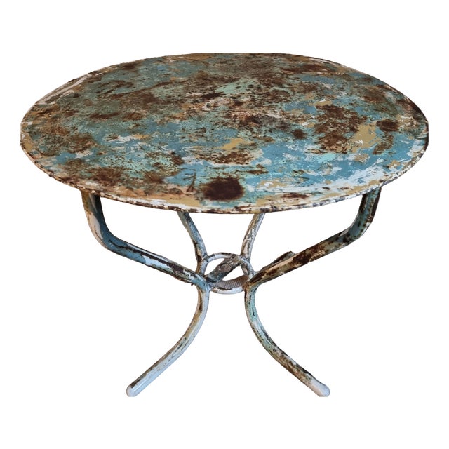 French Metal Bistro Table, 1930s For Sale