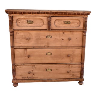 Pine Chest of Five Drawers For Sale