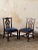 Very nice pair of simplified mahogany chippendale chairs with straight legs and flat backs. Great detail scroll carving on...
