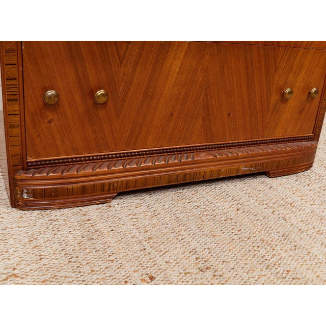 Early 20th Century Art Deco Waterfall Highboy Dresser For Sale In Los Angeles - Image 6 of 12