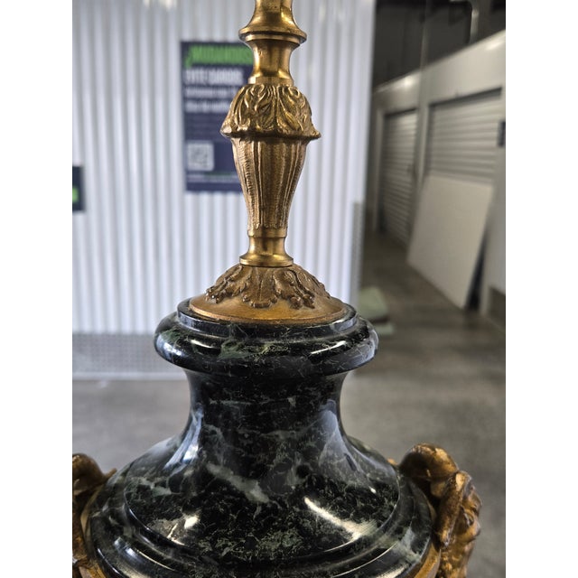 19th Century French Bronze & Marble Urn Lamps - A Pair For Sale - Image 12 of 17
