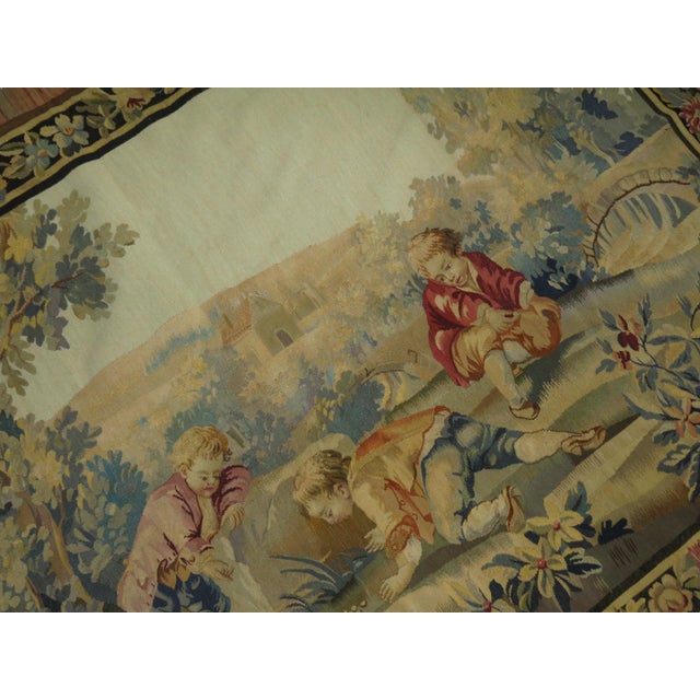 Early 20th Century 20th Century European Horizontal Tapestry - 4'9" x 6'9" For Sale - Image 5 of 6