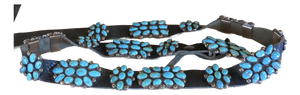 Stunning Vintage Navajo Concho Belt With Sleeping Beauty Turquoise