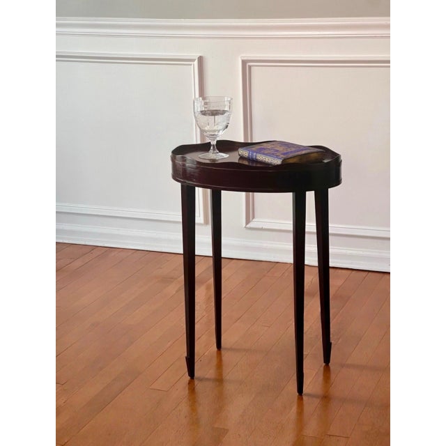 1990s Barbara Barry for Baker Mahogany Oval Small Side or Drinks Table For Sale - Image 11 of 14