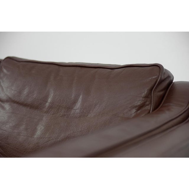 Vintage Scandinavian Brown Leather Sofa, 1970s For Sale - Image 14 of 18