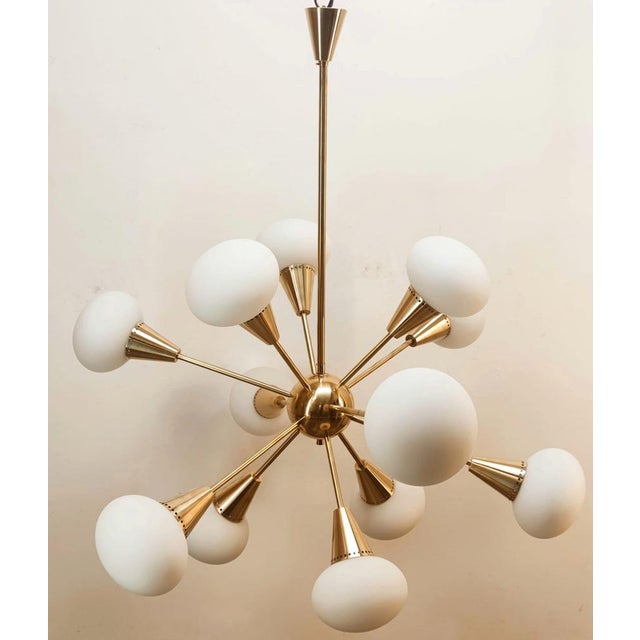 Sputnik 12-Light Chandelier in Brass and Glass For Sale - Image 18 of 18