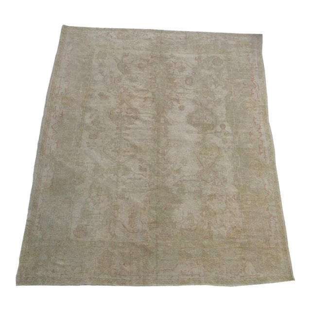 Antique Oushak Rug 14.10x10.7 For Sale