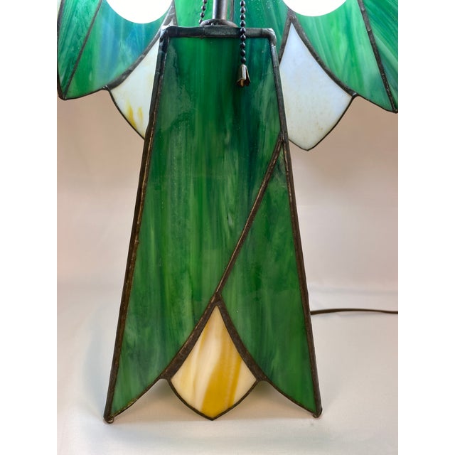Glass Art Deco Style Stained Glass Table Lamp For Sale - Image 7 of 7