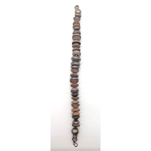 1990s Vintage Silver & Stone Beaded Choker Necklace For Sale - Image 5 of 9