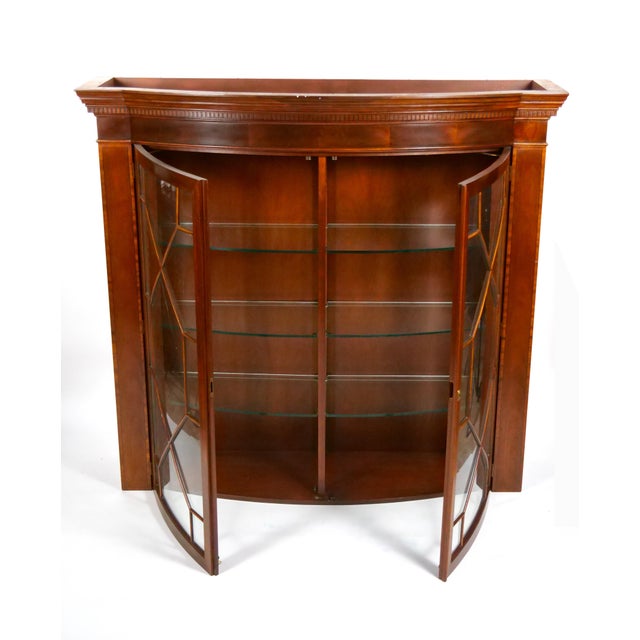 American Early 20th Century Mahogany Wood Demilune Shape Historical Charleston Cabinet For Sale - Image 3 of 16