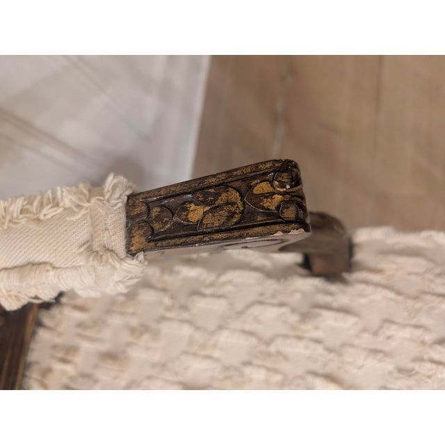 French Vintage French Louis Style Cane Back Bench Settee With Carved Wood Frame For Sale - Image 3 of 9