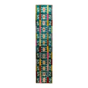 Modern Gabbeh Handmade Teal Tribal Wool Runner