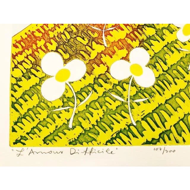 Misha Moracha, L'Amour Difficle Lithograph for the 1970's 22"x30", number/edition: 107/300 which has been stored in a tube...