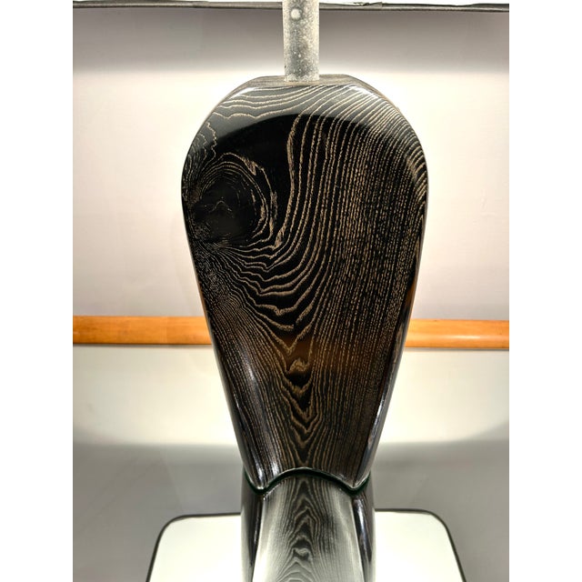 1970s Ebonized Oak Table Lamp, Usa 1970s For Sale - Image 5 of 11