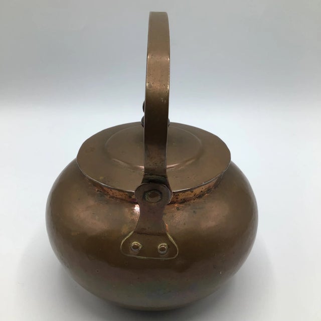 American Hand Hammered 1880's Copper Tea Pot For Sale - Image 3 of 13