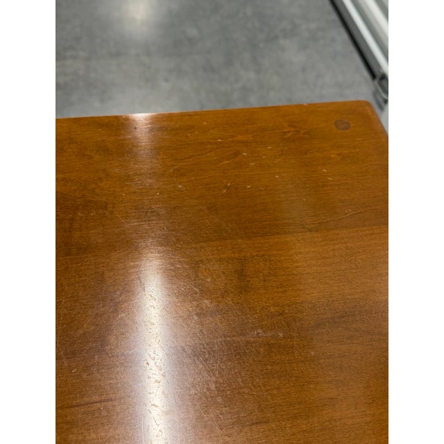 Ethan Allen end table nightstand is a fully assembled piece showcasing solid wood. This nightstand features a solid wood...
