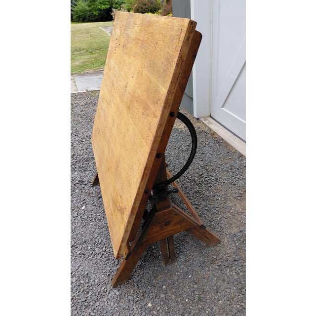 Industrial Vintage Hamilton Drafting Table For Sale - Image 3 of 17