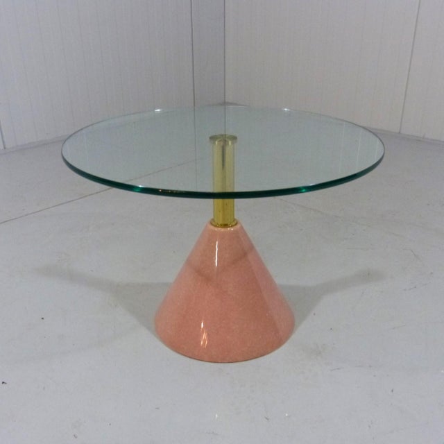 Pink Natural Stone & Glass Side Table, Italy, 1980s For Sale - Image 17 of 17