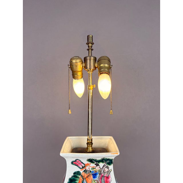1920s Chinese Porcelain Vase Table Lamp For Sale In New York - Image 6 of 6