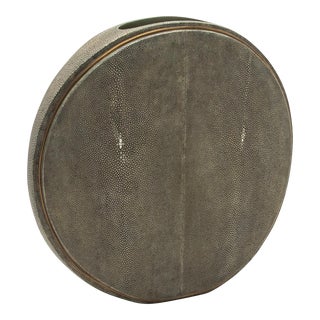 Shagreen Vase With Brass Details by R&y Augousti For Sale