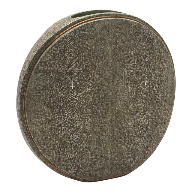 Shagreen Vase With Brass Details by R&y Augousti For Sale