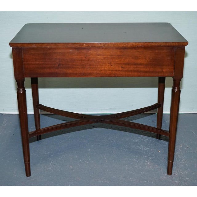 Vintage Strongbow Game Writing Desk with Pull Out Tray with Leather Inlay For Sale - Image 13 of 18