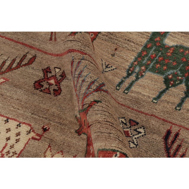 Textile Vintage Persian Gabbeh Rug, Polychromatic Animal Pictorials - Rug & Kilim For Sale - Image 7 of 10