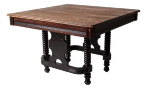 Antique Jacobean Revival Barley Twist Square Table