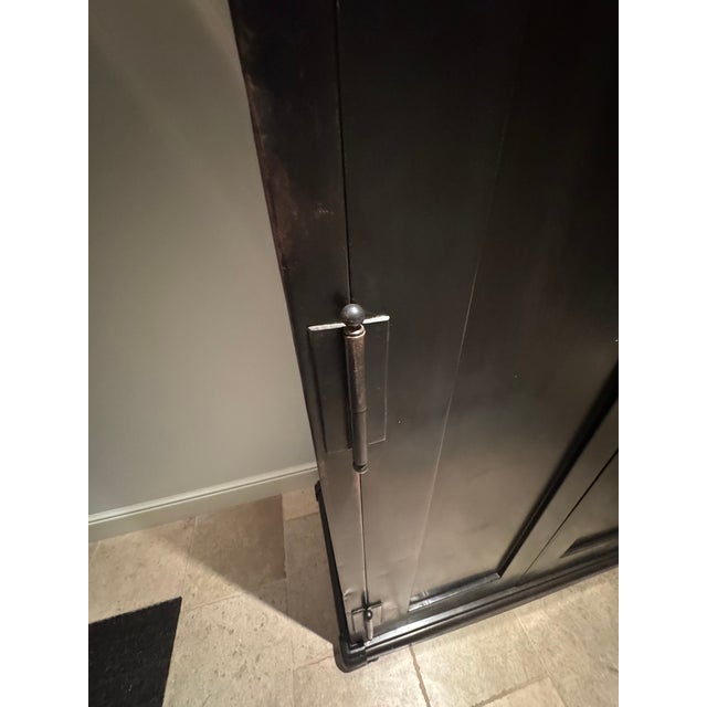 Vintage Gunmetal Steel Safe Cabinet For Sale - Image 12 of 12