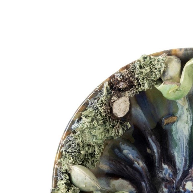 Earthenware - Caldas da Rainha 'seafood' earthenware plate - Bordalo Pinheiro. Portuguese; manufactured in Caldas da...