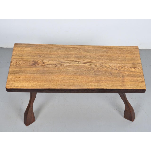 Brutalist Oak Tree Trunk Side Table, 1960s For Sale - Image 9 of 11