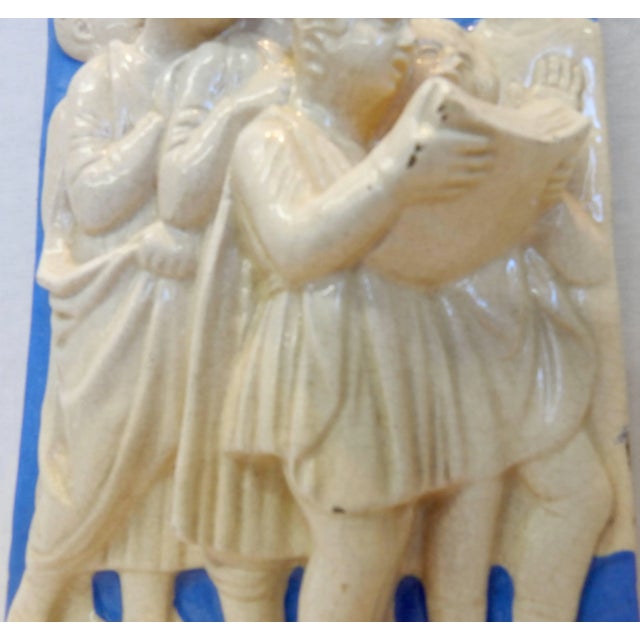 Neoclassical Neoclassical Italian Della Robbia Ceramic Wall Hanging in High Relief For Sale - Image 3 of 11