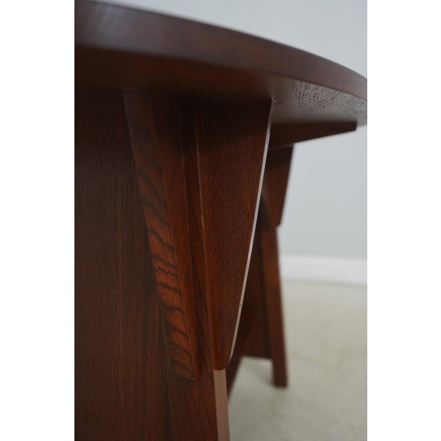 Brown Stickley Mission Oak Oval Library Table For Sale - Image 8 of 13