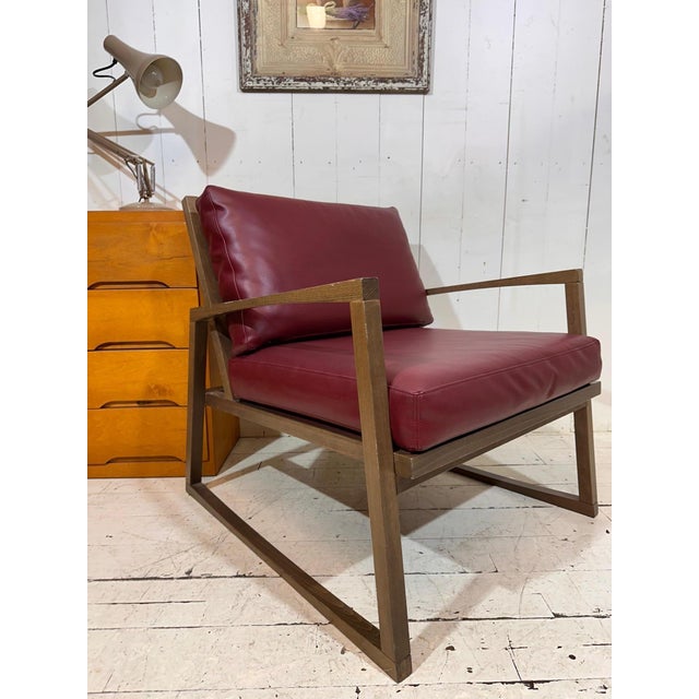 Lounge Chair in Dark Red Leather by Andy Thornton, England, 1980s For Sale - Image 10 of 13