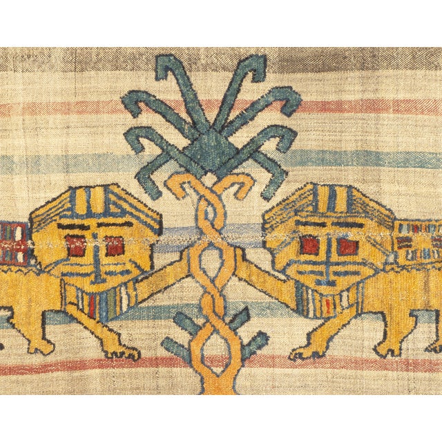 Tribal Antique Handwoven Gabbeh Palas Textile Art For Sale - Image 3 of 11