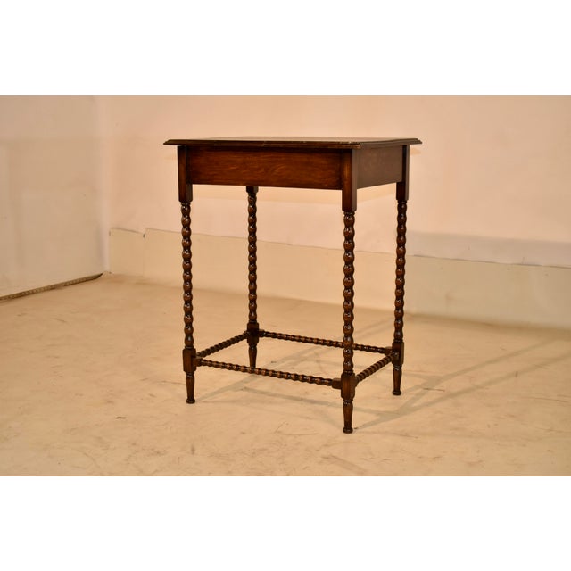 Edwardian Oak Side Table From England, Circa 1900 For Sale - Image 4 of 10