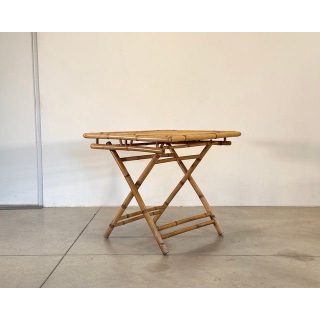 Folding Bamboo Table and Chairs, 1970s, Set of 5 For Sale - Image 6 of 18