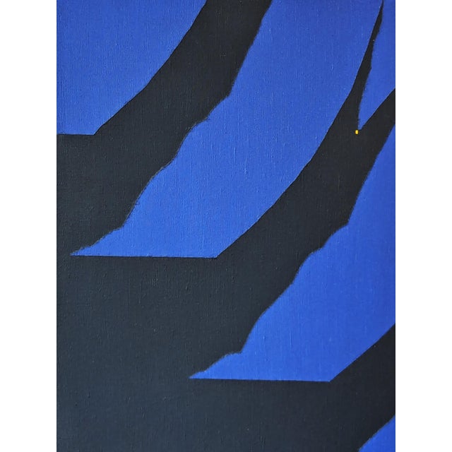 Contemporary Emmanuel Araujo "Circulet 3" Contemporary Blue & Black Geometric Hard-Edge Abstract Painting, 2014 For Sale - Image 3 of 9