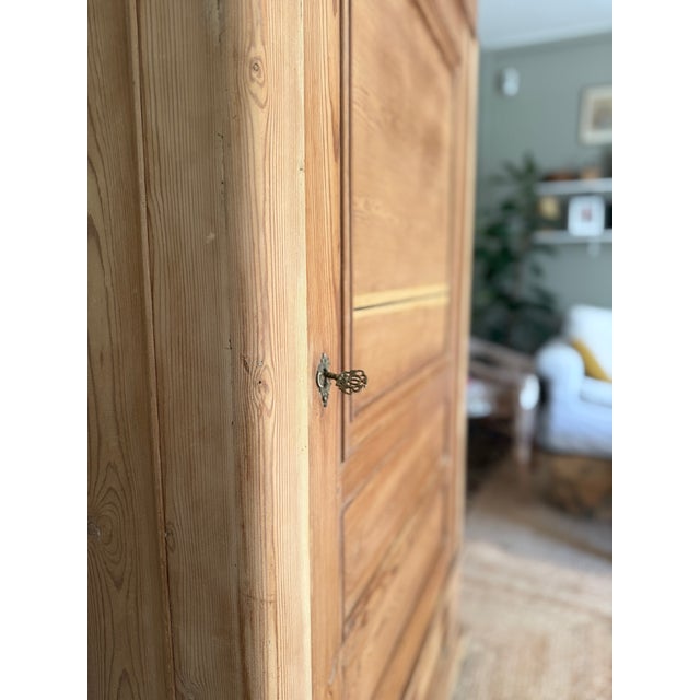French Country Armoire in Stripped Pine, 19th Century For Sale - Image 11 of 18