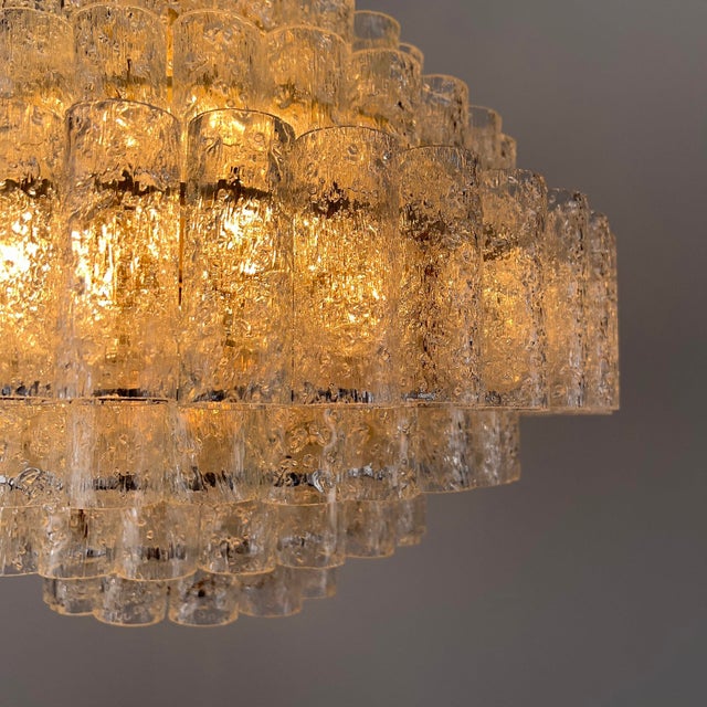 Brutalist Chandelier with 167 Frosted Glass Tubes by Doria-Leuchten, Germany, 1970s For Sale - Image 11 of 13