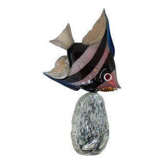 Zanetti Monumental Murano Glass Angel Fish Sculpture For Sale