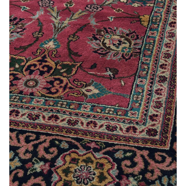 Ruby Red Mansour Handmade Revival Tabriz Rug - 7'6" X 10' For Sale - Image 8 of 10