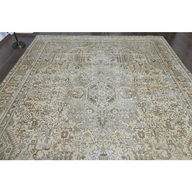 1970s Vintage Persian Handmade Wool Cotton Orange Area Rug For Sale In San Francisco - Image 6 of 11