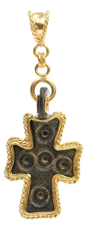 Byzantine Cross With 21 Karat Rope Trim